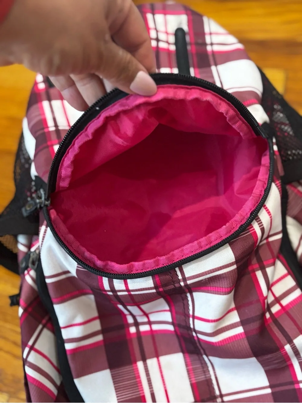 Nike White and Pink Plaid Men's Backpack